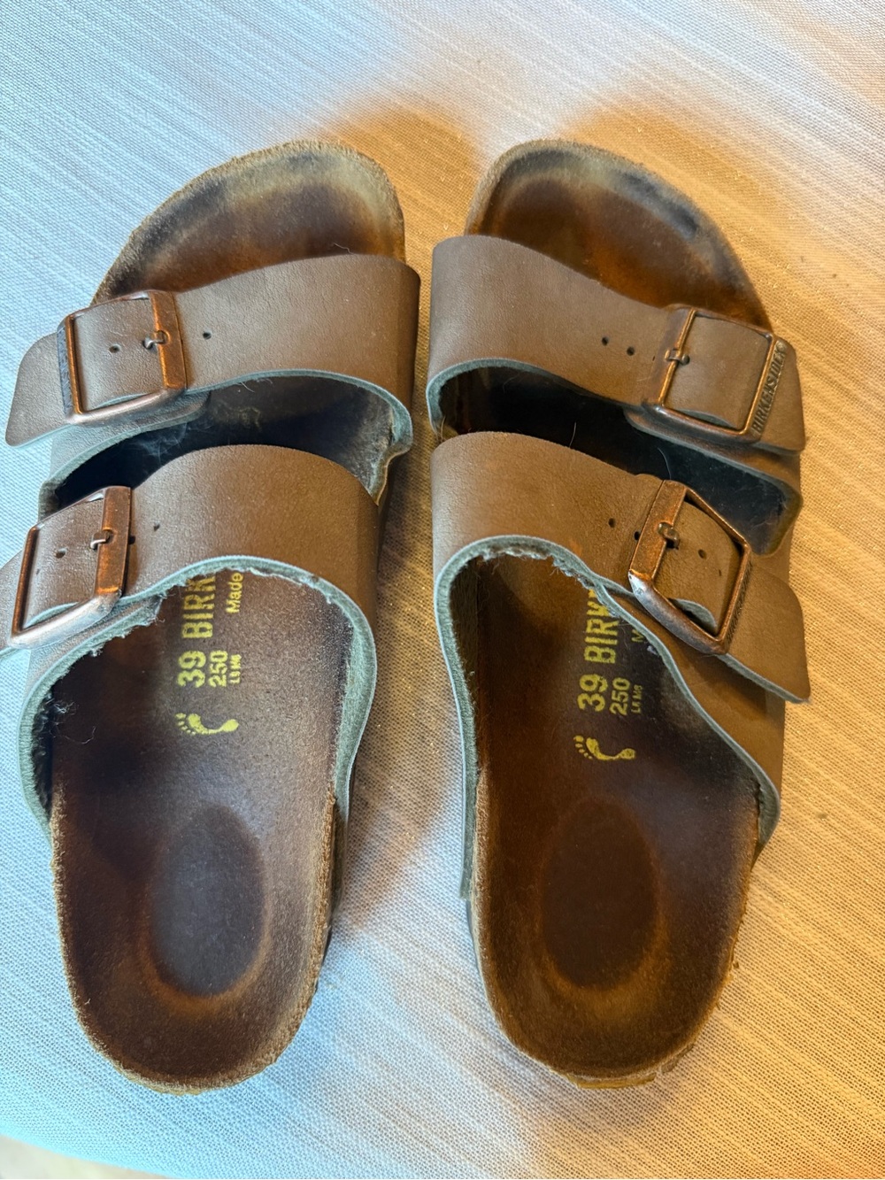 Birkenstock Brown Double Buckle Slide Sandals